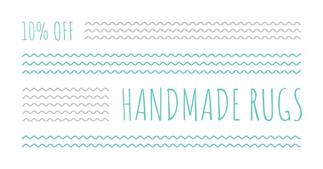 Ontwerpsjabloon van Facebook AD van Handmade Rugs Sale on blue waves