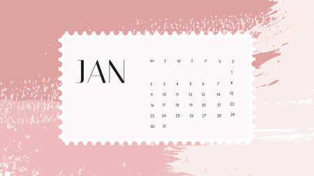 Ontwerpsjabloon van Calendar van Colorful Paint blots in pink tones