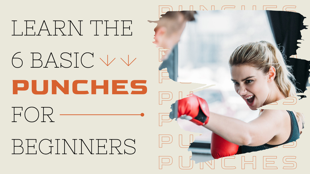 Boxing For Begginers Basic Punches Youtube Thumbnail Design Template