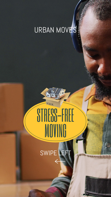 Stress-free Moving Service Offer With Boxes TikTok Video Πρότυπο σχεδίασης