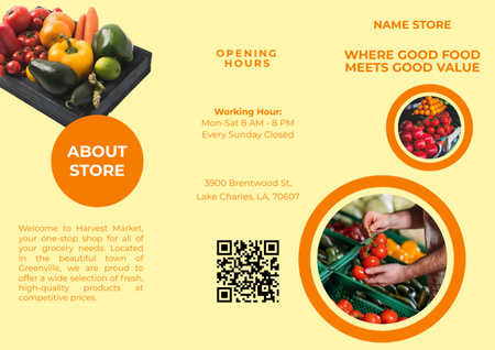 Plantilla de diseño de Anuncio de venta de verduras frescas Brochure 