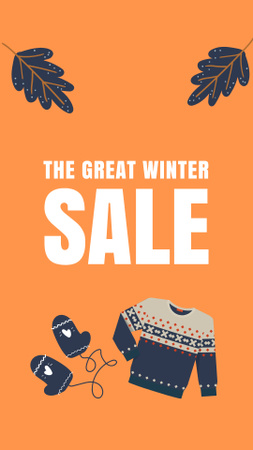 Winter Clothes Sale Ad Instagram Story Design Template
