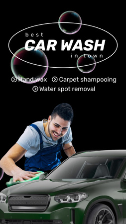 Serviço de lavagem de carro de alta qualidade com oferta de cera para as mãos TikTok Video Modelo de Design