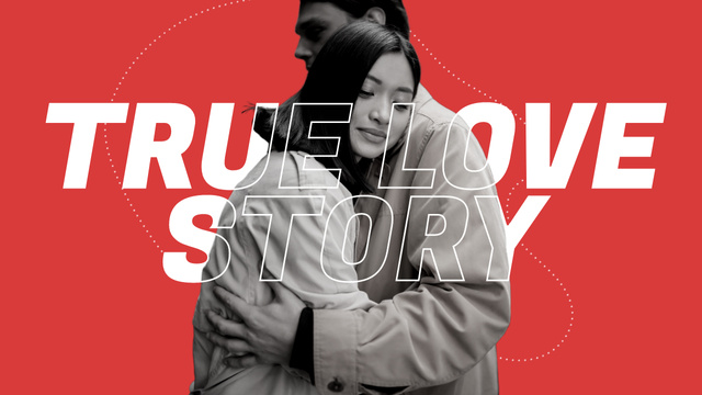 True Love Story for Valentine's Day Youtube Thumbnail Design Template