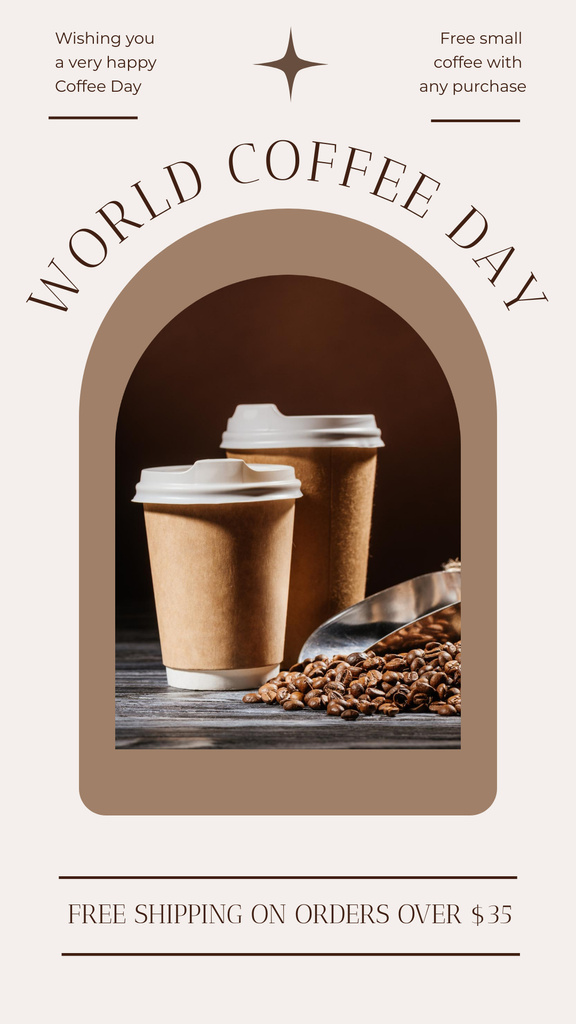 Two Paper Cups Coffee Instagram Story – шаблон для дизайну