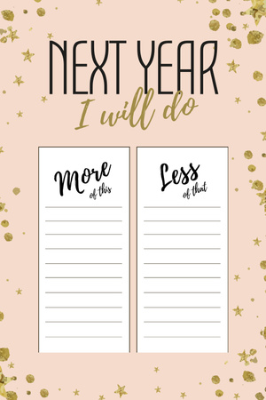 Next Year more & less Resolution in pink Pinterest Design Template