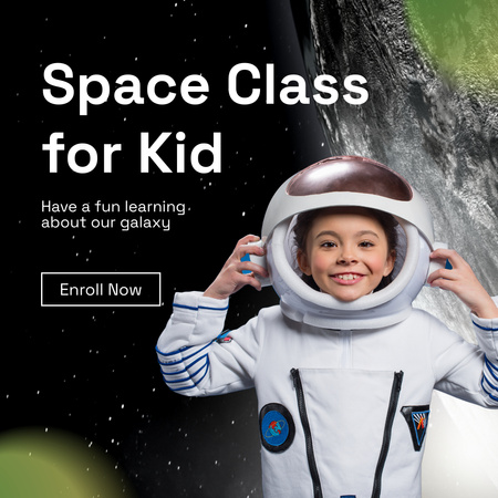 Space Class for Kid Instagram Design Template