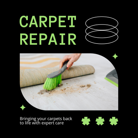 Plantilla de diseño de Anuncio de servicios de reparación de alfombras Instagram 