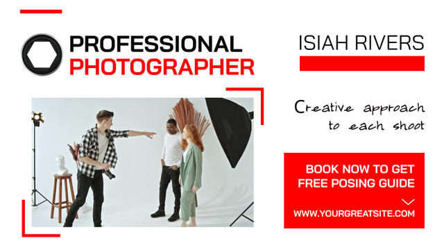 Plantilla de diseño de Professional Photographer Services With Posing Guidance Full HD video 