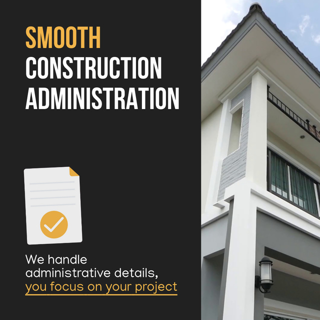 Smooth Supervision and Construction Administration Animated Post Modelo de Design