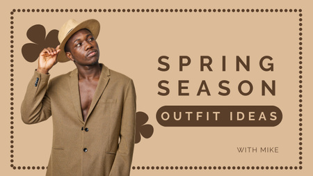 Ontwerpsjabloon van Youtube Thumbnail van Spring Sale Announcement with Stylish Young African American Man