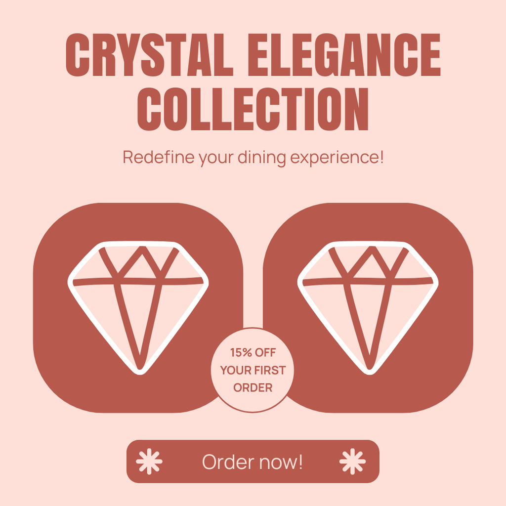 Glassware Crystal Elegant Collection Sale Offer Instagramデザインテンプレート