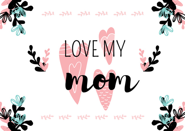 Greeting on Mothers day on Flowers Frame Postcard – шаблон для дизайну