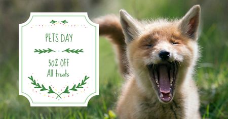 Pets Day Offer with Cute Dog Facebook AD Design Template