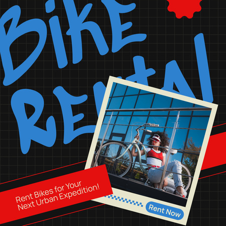 Şehir Sokakları için Bisiklet Instagram AD Tasarım Şablonu