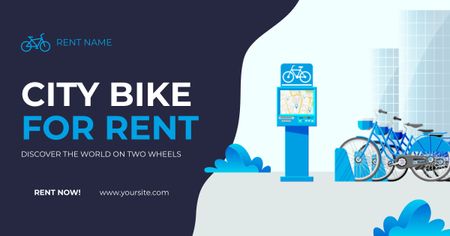 Акция на прокат городских велосипедов Facebook AD – шаблон для дизайна