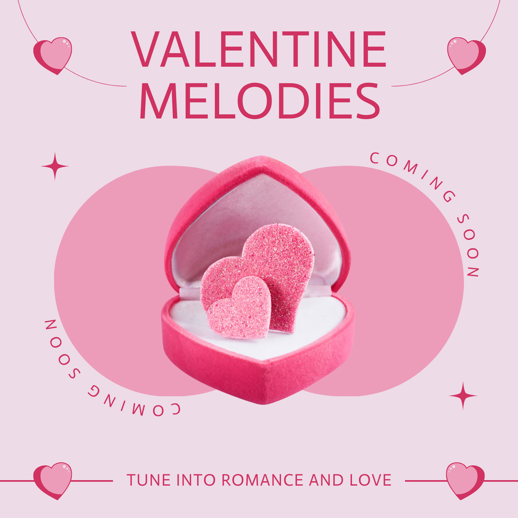 Valentine's Melodies for Romantic Date Album Cover Design Template