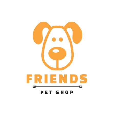 Pet Shop Ad with Cute Dog Logo Design Template