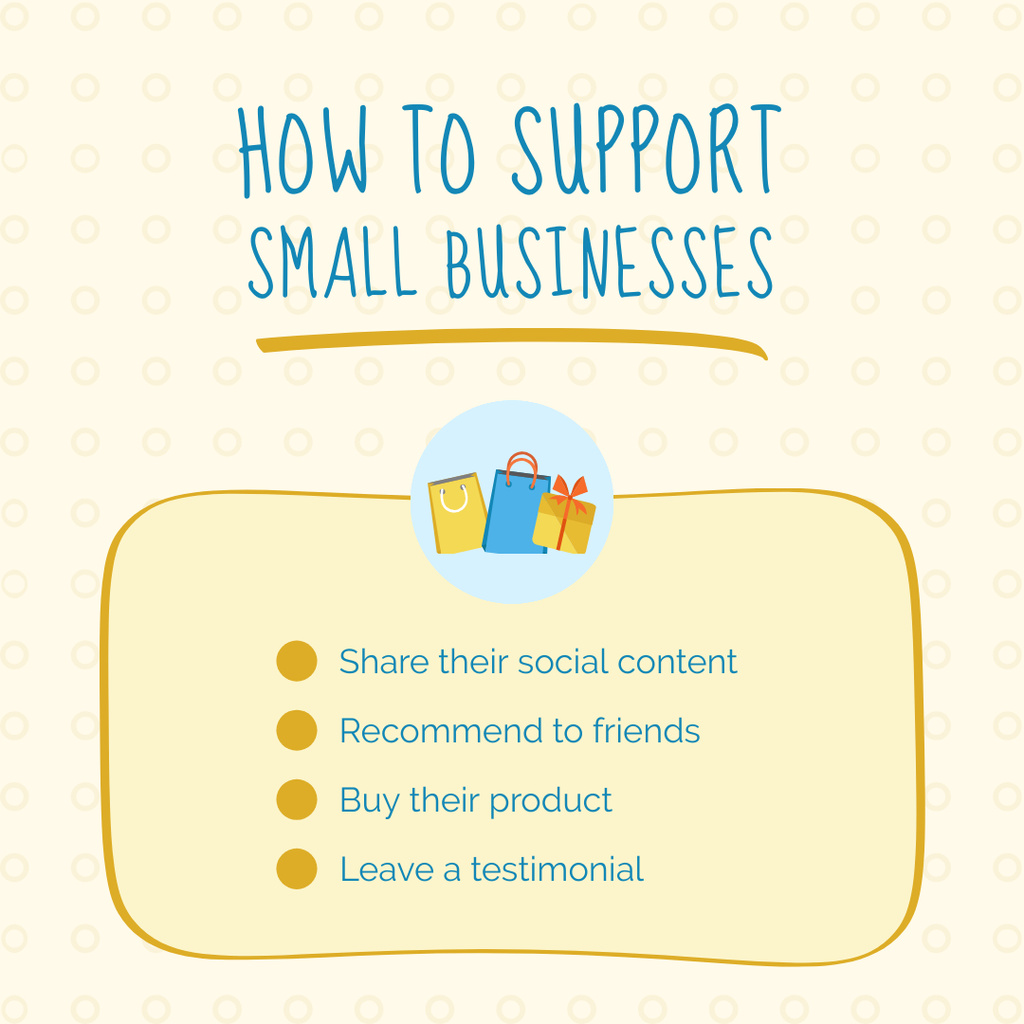 Ways to Support Small Businesses Instagram Πρότυπο σχεδίασης