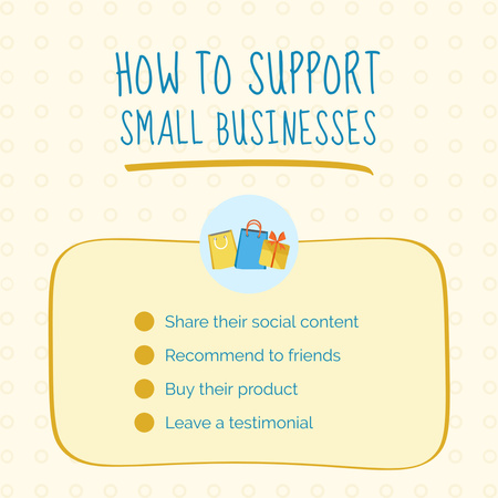 Ontwerpsjabloon van Instagram van Manieren om kleine bedrijven te ondersteunen