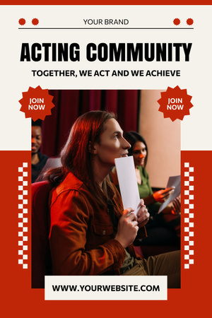Offer to Join Acting Community Pinterest Design Template