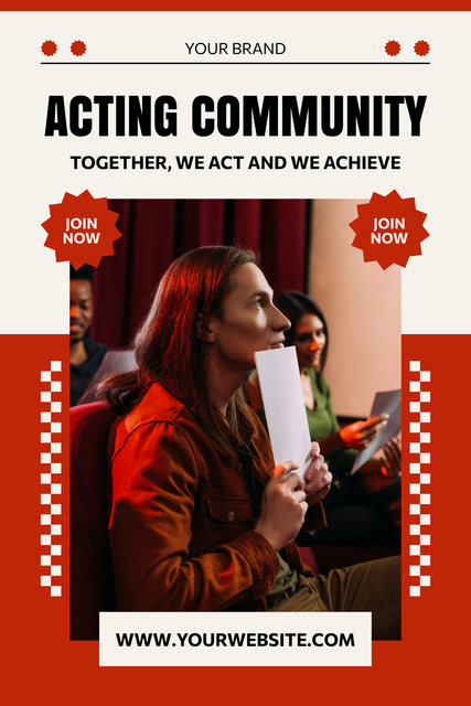 Offer to Join Acting Community Pinterest – шаблон для дизайну