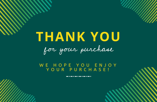 Plantilla de diseño de Thankful Phrase on Minimalist Green Design Thank You Card 5.5x8.5in 