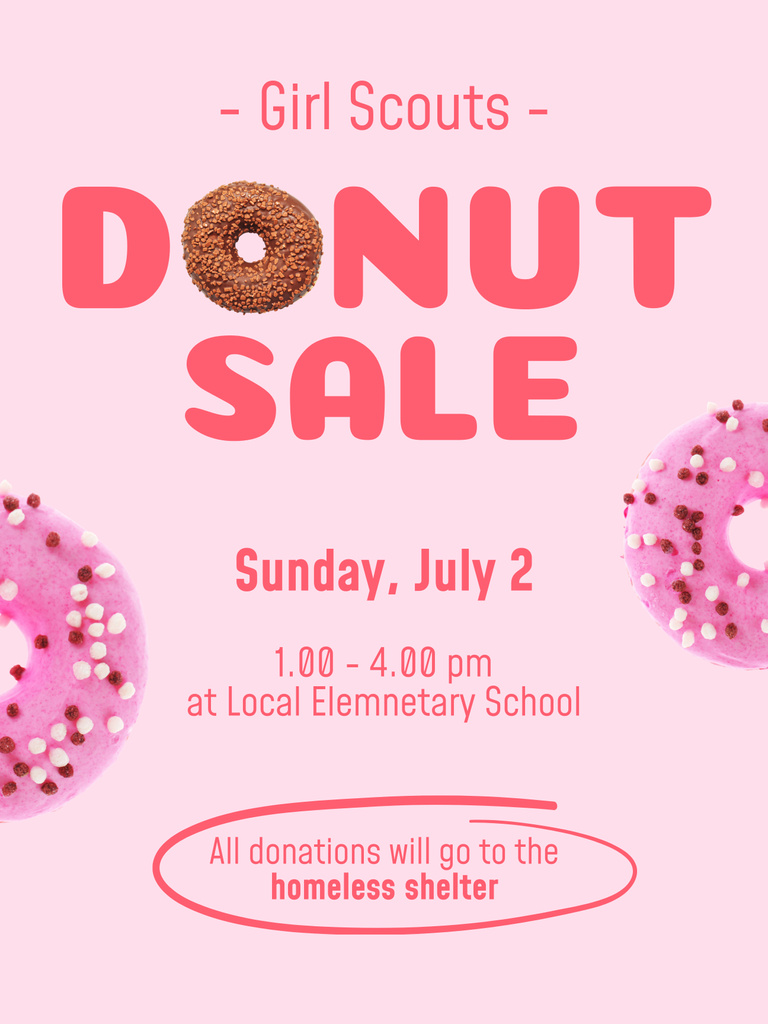 Donut Sale from Scout Organization Poster 36x48in – шаблон для дизайну