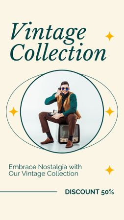 Nostalgic Clothes Collection At Discounted Rates Offer Instagram Story Design Template