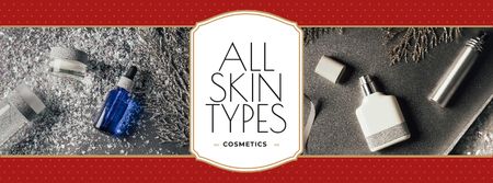 Modèle de visuel Skincare Offer with Cosmetics Bottles - Facebook cover
