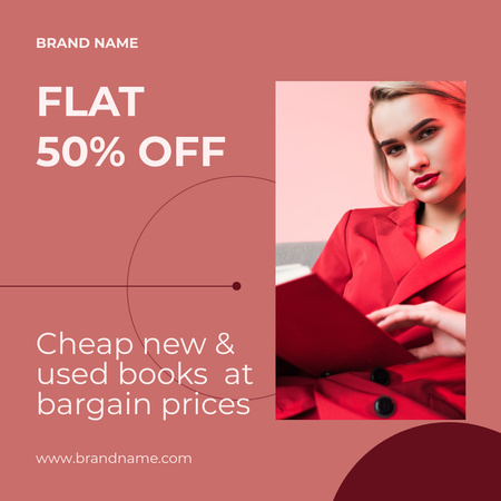 New and Used Books sale Instagram Design Template