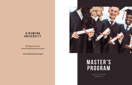 Modèle de visuel University Ad with Cheerful Graduate Students - Brochure 11x17in Bi-fold