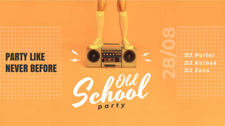 Template di design Old School Party Invitation Man Standing on Boombox Full HD video