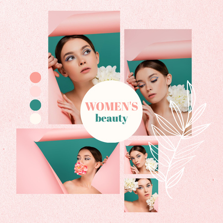 Woman Collage in Tender Makeup Instagram Design Template