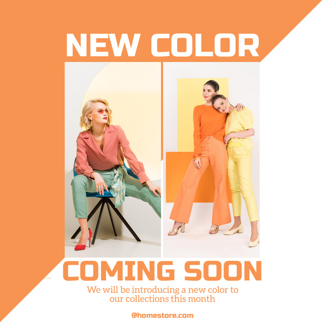 Contemporary Woman Clothes Collection in New Color Instagram Design Template