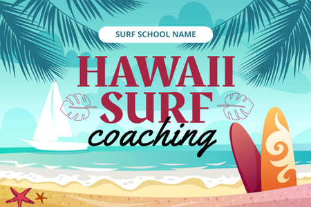 Surf Coaching Offer Postcard 4x6in tervezősablon
