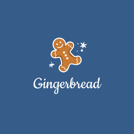 Bakery Emblem with Gingerbread Man Logo 1080x1080px Design Template