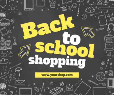 Back to School Sale Announcement Large Rectangle Design Template