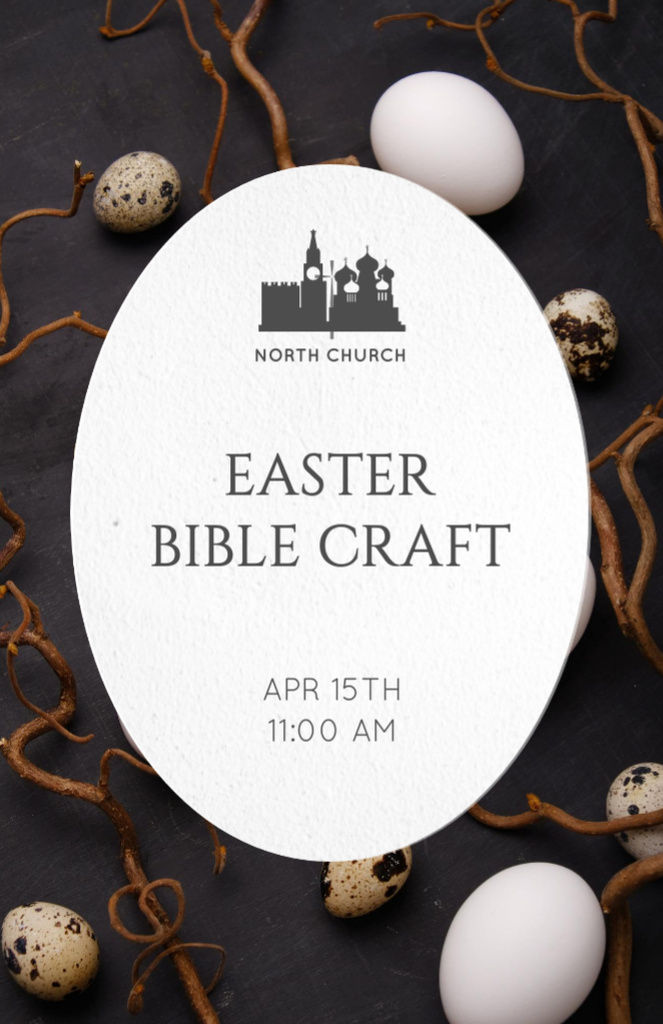 Modèle de visuel Easter Bible Craft Invitation on Black - Flyer 5.5x8.5in