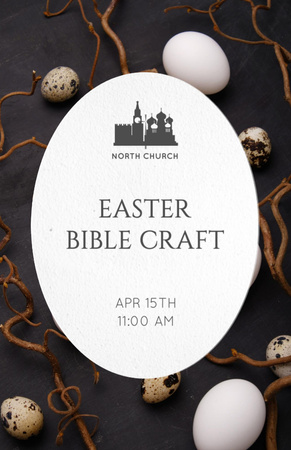 Easter Bible Craft Announcement Flyer 5.5x8.5in Design Template