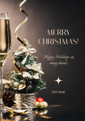 Christmas Holiday Greeting with Champagne