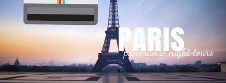 Tour Invitation with Paris Eiffel Tower Facebook Video cover Modelo de Design