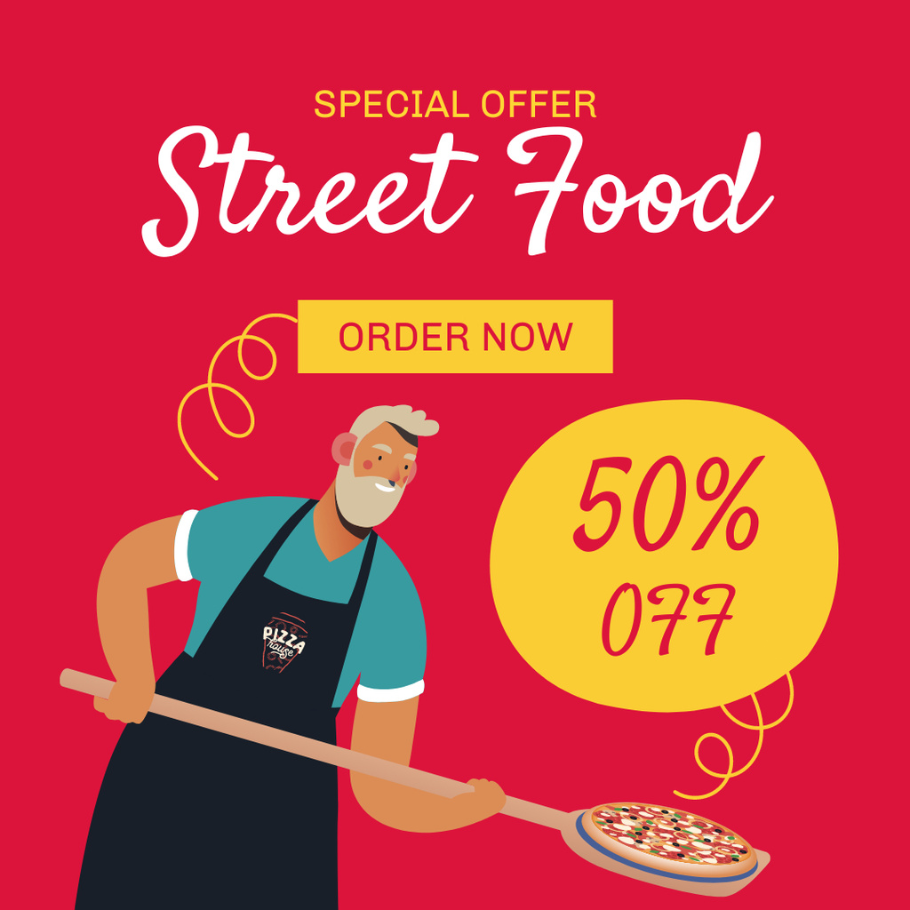 Ontwerpsjabloon van Instagram van Special Offer of Street Food Discount