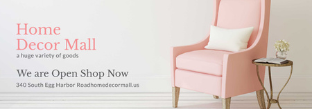 Furniture Shop Ad Pink Cozy Armchair Tumblr Design Template
