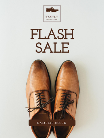 Fashion Sale with Stylish Male Shoes Poster US Modelo de Design