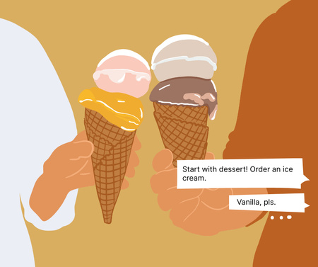 Platilla de diseño People holding Delicious Ice-Cream Facebook