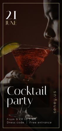 Man at Cocktail Party Flyer DIN Large Design Template