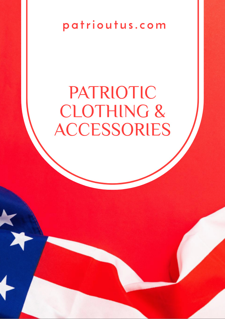 Designvorlage USA Patriotic Clothes and Accessories für Flyer A4