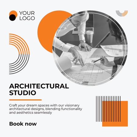 Anúncio de serviços de estúdio de arquitetura Instagram AD Modelo de Design
