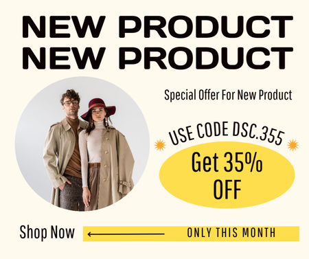 Promo of New Collection with Stylish Couple Facebook Design Template